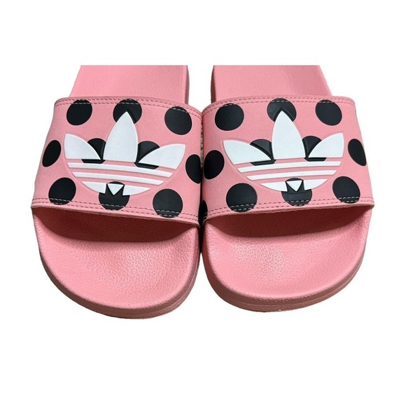 ADIDAS Adilette Lite Slides Trefoil Logo Polka Dot Pink FU9149 Size 6 38 MINT - Picture 3 of 9